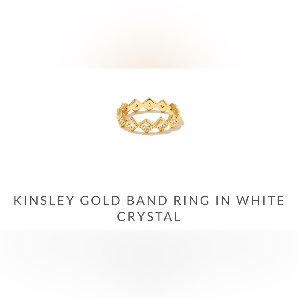 Kendra Scott KINSLEY Gold Band Ring in White Crystal